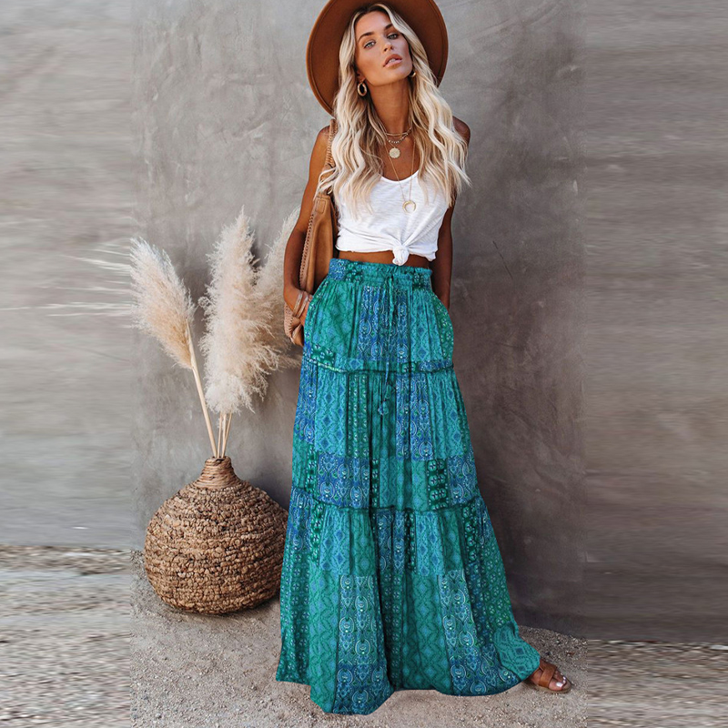 Boho Casual Maxi szoknya zsebekkel