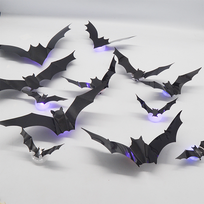 🦇Halloween 3D világító denevérek