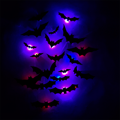 🦇Halloween 3D világító denevérek