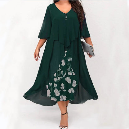 👗Chiffon ruha fél ujjakkal