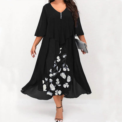 👗Chiffon ruha fél ujjakkal