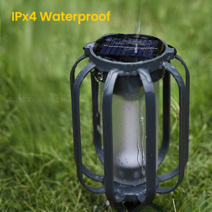 IPX65 besorolású kültéri napelemes kempinglámpa