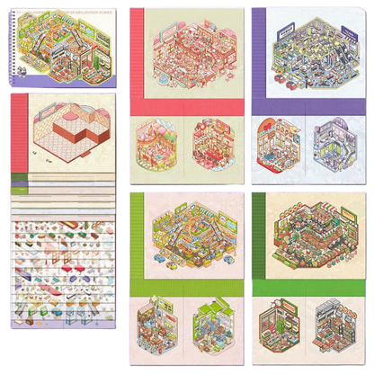 12 Sets DIY 3D Sticker Scene Collection Book