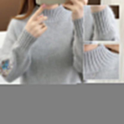 💖 Hímzett női kötött pulóver