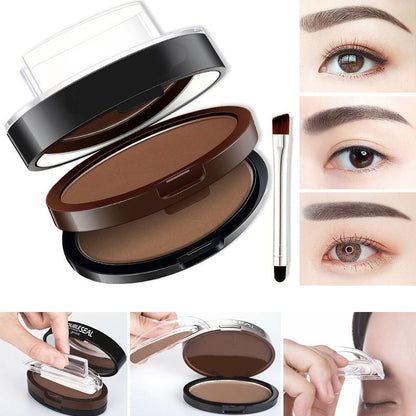 【1+1 ingyen】💄 Professzionális szemöldökbélyegző készlet – Kétárnyalatú púderrel a tökéletes ívekért