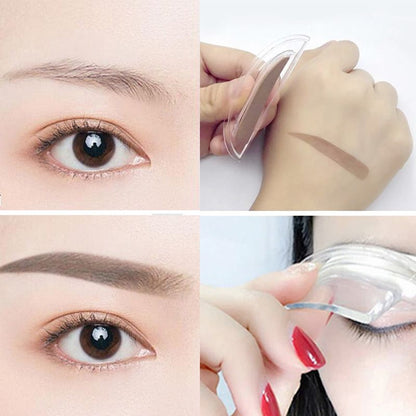 【1+1 ingyen】💄 Professzionális szemöldökbélyegző készlet – Kétárnyalatú púderrel a tökéletes ívekért