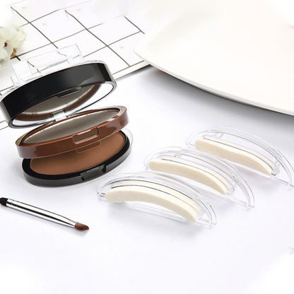 【1+1 ingyen】💄 Professzionális szemöldökbélyegző készlet – Kétárnyalatú púderrel a tökéletes ívekért