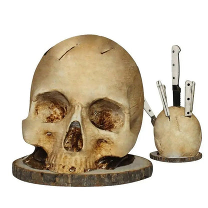 💀Halloween-meglepetés🎃Kreatív koponya kés tartó gyantából