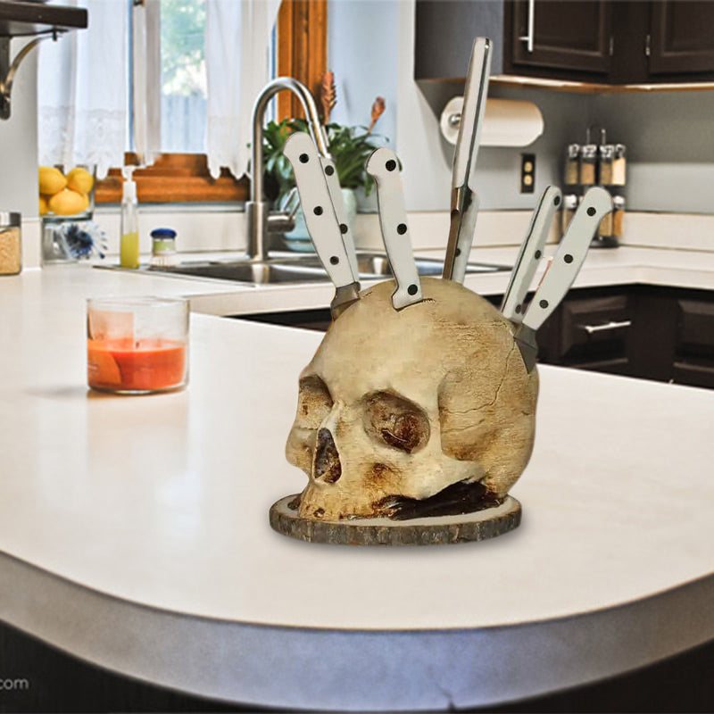 💀Halloween-meglepetés🎃Kreatív koponya kés tartó gyantából