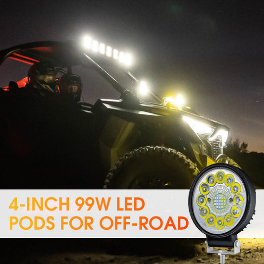 4 hüvelykes, 99 W-os LED-es lámpatest terepjáró használatra