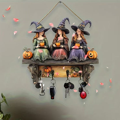 Varázslatos halloweeni boszorkányok falidekoráció kampókkal