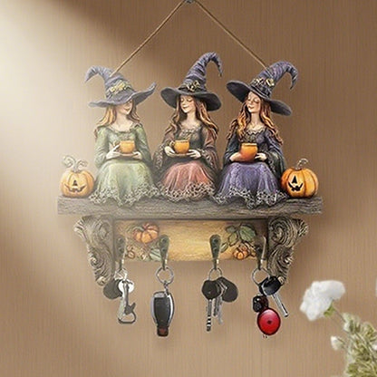 Varázslatos halloweeni boszorkányok falidekoráció kampókkal