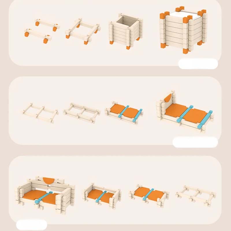 🔥3D Faház Építőjáték - Térbeli érzék fejlesztése