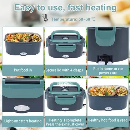 🥘 2 az 1-ben elektromos melegítő ételhordó – Nagy kapacitás, gyors és egyenletes melegítés