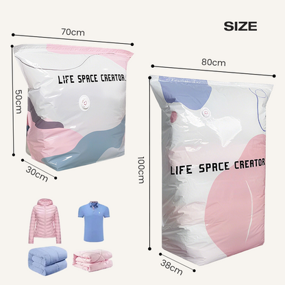 【1+2 INGYEN】💨 Szivattyú nélküli, nagyméretű vákuumos tárolózsák – Azonnali térfogatcsökkentés, helytakarékos 📦✨