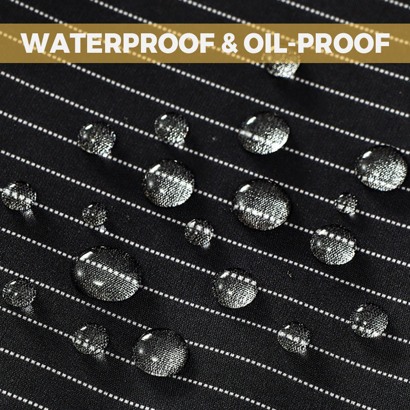 Vízálló kötény hátsó keresztpántokkal és levehető kéztörlővel