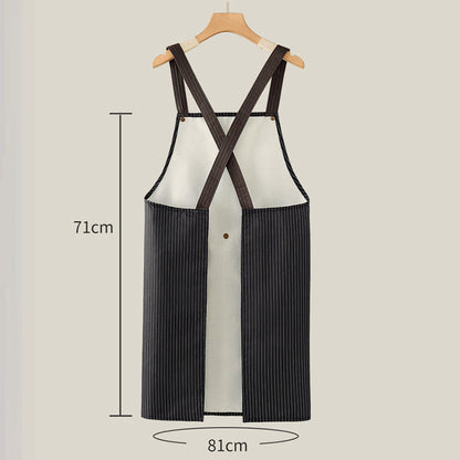 Vízálló kötény hátsó keresztpántokkal és levehető kéztörlővel