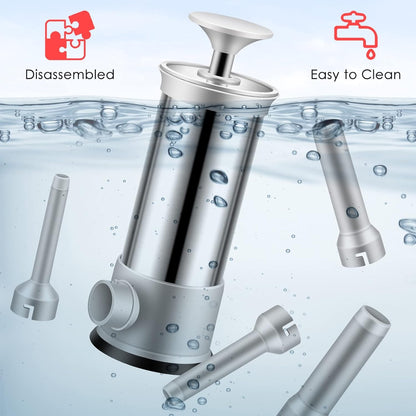 🌭304 rozsdamentes acélból készült kolbász töltőedény, négy különböző méretű csővel