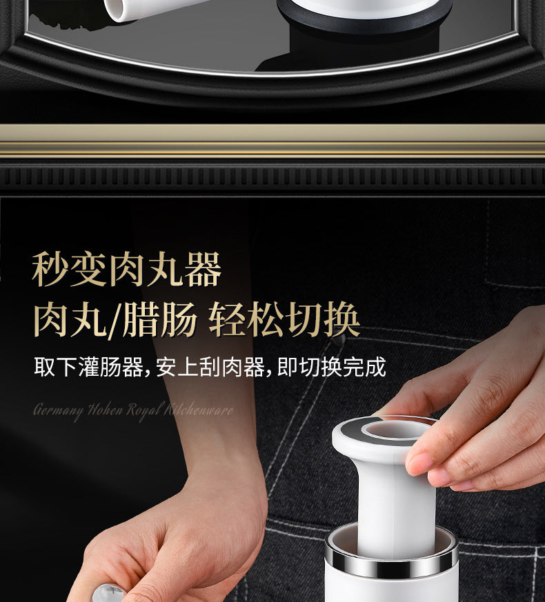 🌭304 rozsdamentes acélból készült kolbász töltőedény, négy különböző méretű csővel