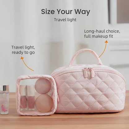 Új pamutszövetből készült, nagy kapacitású, fogantyúval ellátott hordozható kozmetikai táska