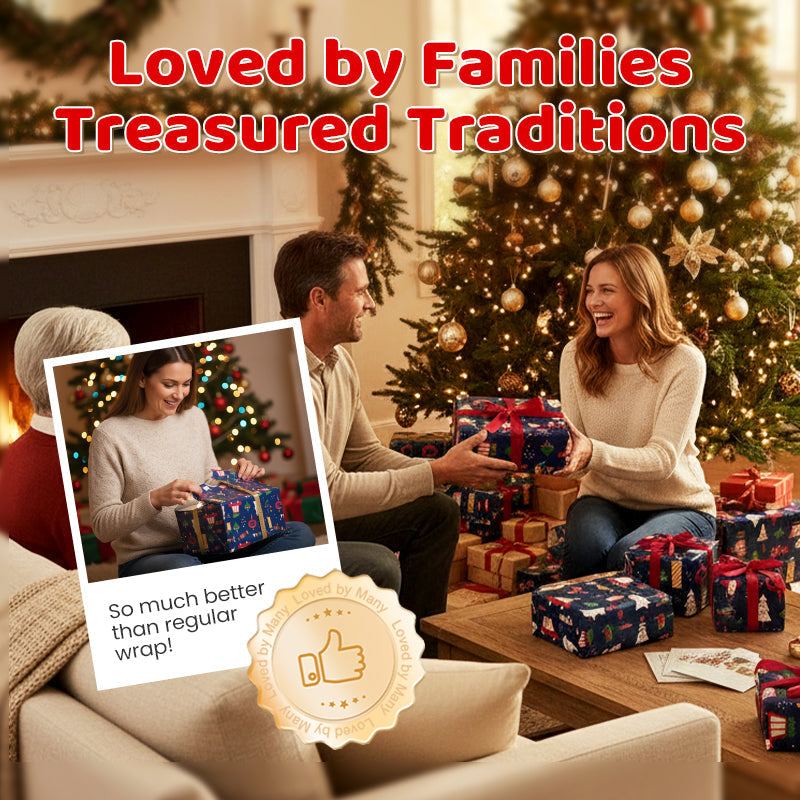 【3 +2 ingyenes】🎄Karácsonyi ajándékcsomagoló papír (70 x 50 cm)