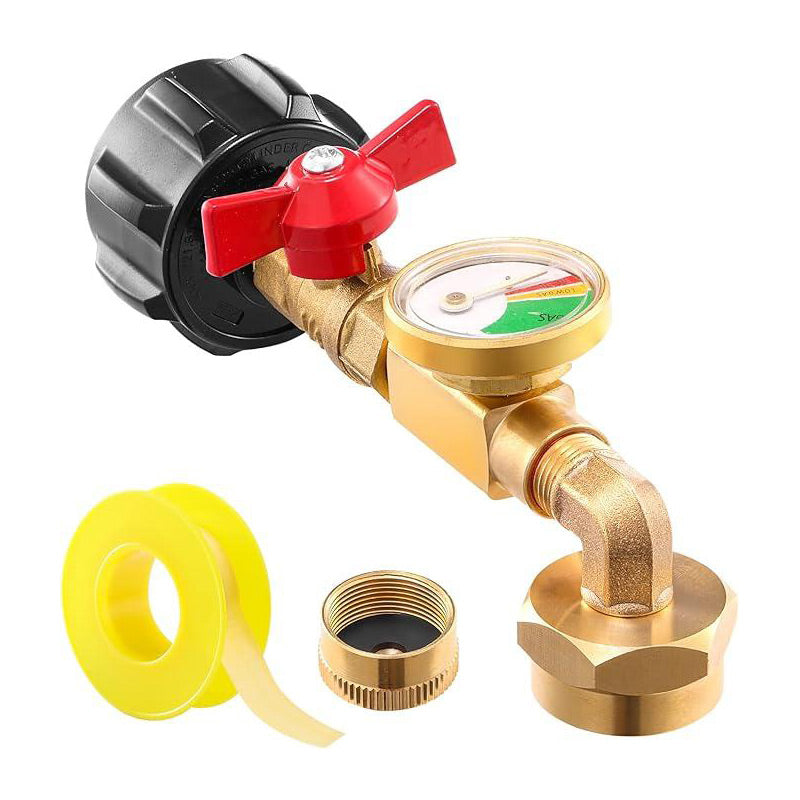 ✅Propane Refill Elbow Adapter with Gauge