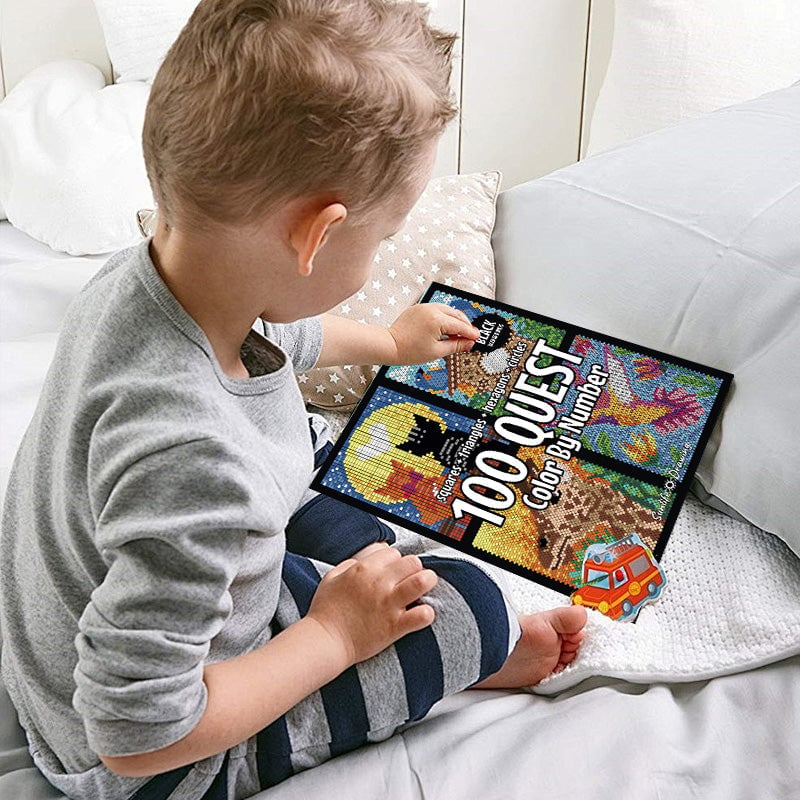 🎨 Mozaik színezőkönyv + kettős hegyű tollak, lazíts és szórakozz!