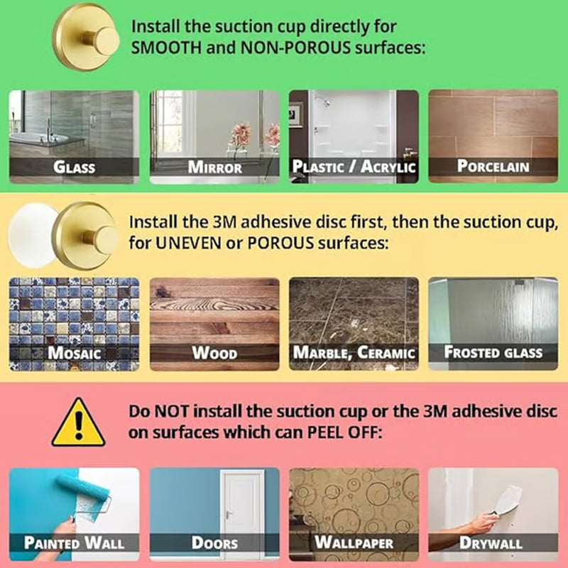 【1+2 ingyenes】Rozsdamentes acél fali akasztó tapadókoronggal