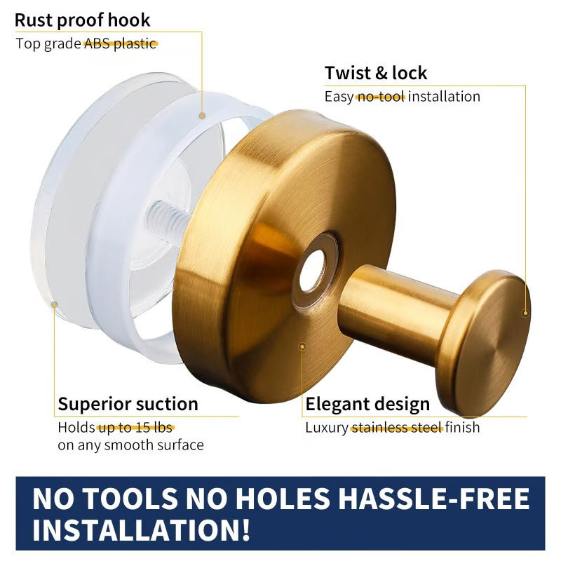 【1+2 ingyenes】Rozsdamentes acél fali akasztó tapadókoronggal