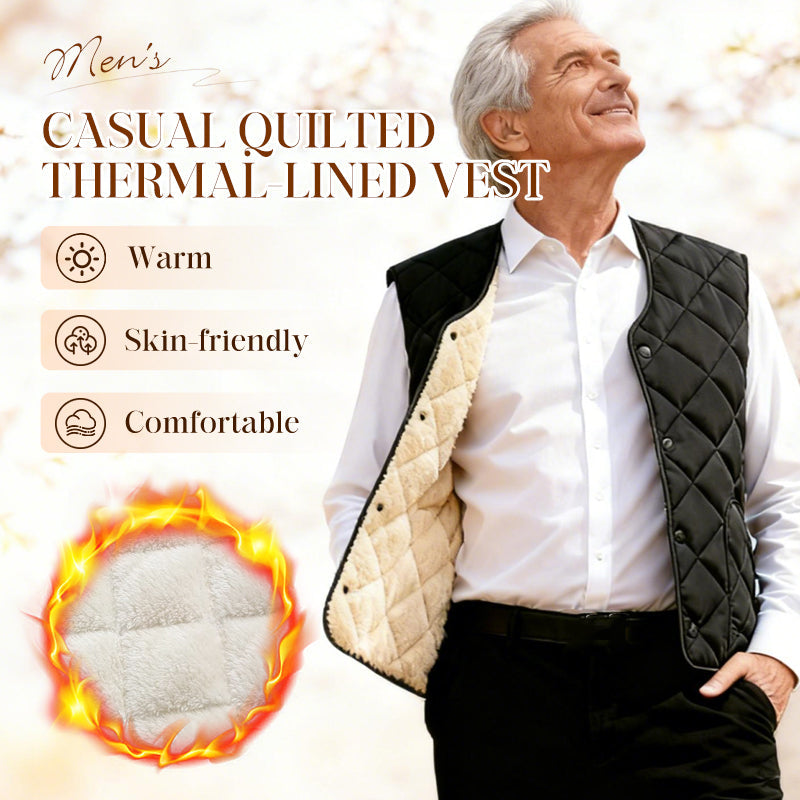 Men's Casual Quilted Thermal-Lined Vest