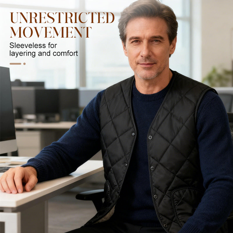 Men's Casual Quilted Thermal-Lined Vest