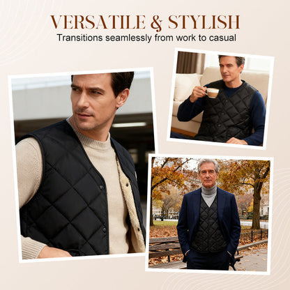 Men's Casual Quilted Thermal-Lined Vest