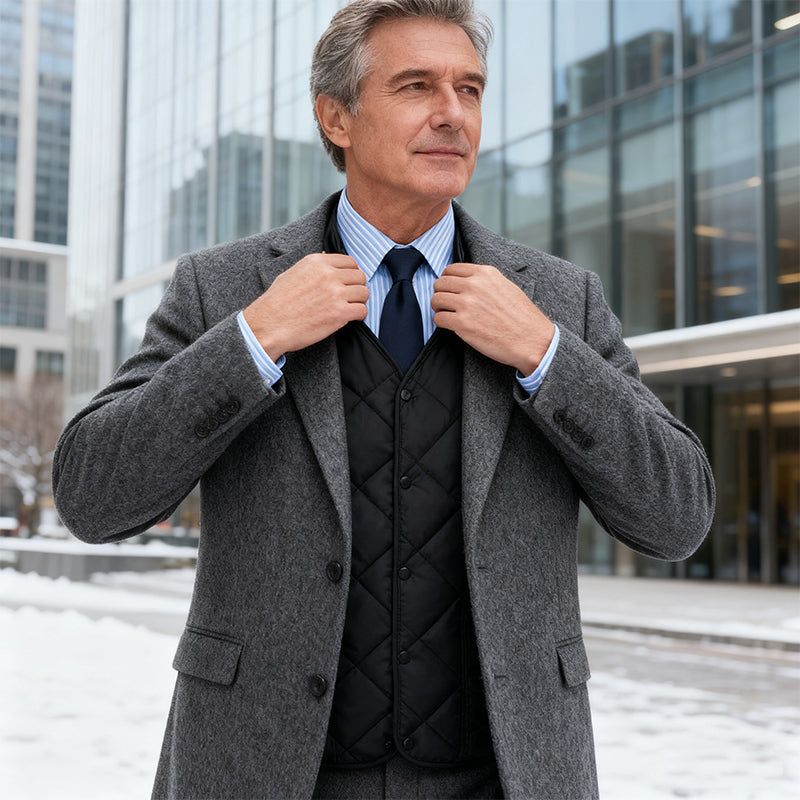 Men's Casual Quilted Thermal-Lined Vest