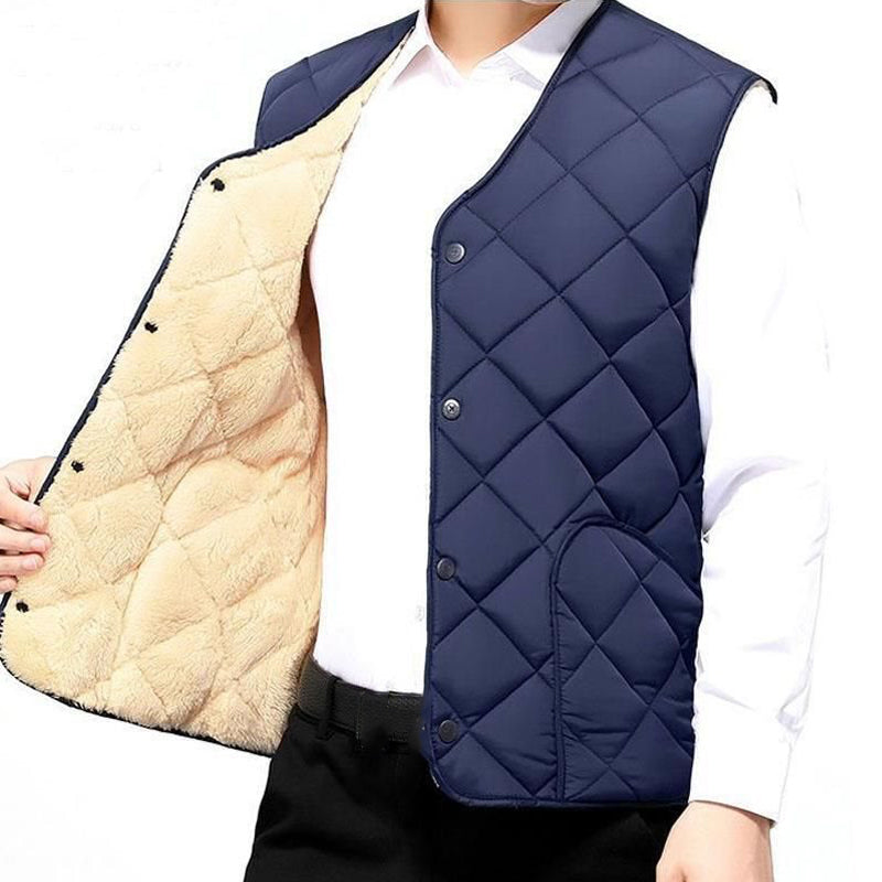 Men's Casual Quilted Thermal-Lined Vest