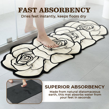 🌺Virágmintás, gyorsan száradó fürdőszoba szőnyeg