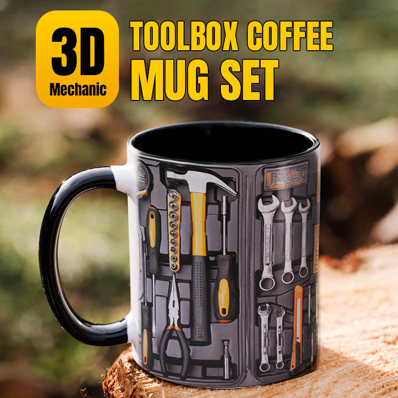 🏆🔨3D Mechanikus szerszámos doboz kávéscsésze☕