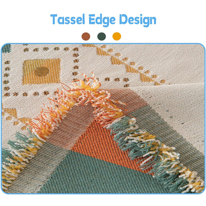 🛋️Fordítható, bohém stílusú, rojtos kanapéhuzat