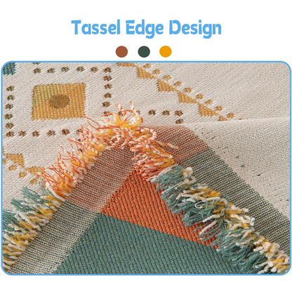 🛋️Fordítható, bohém stílusú, rojtos kanapéhuzat