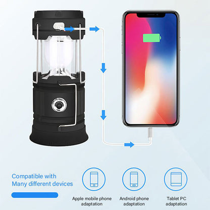 Napenergiával működő, behúzható kempinglámpa