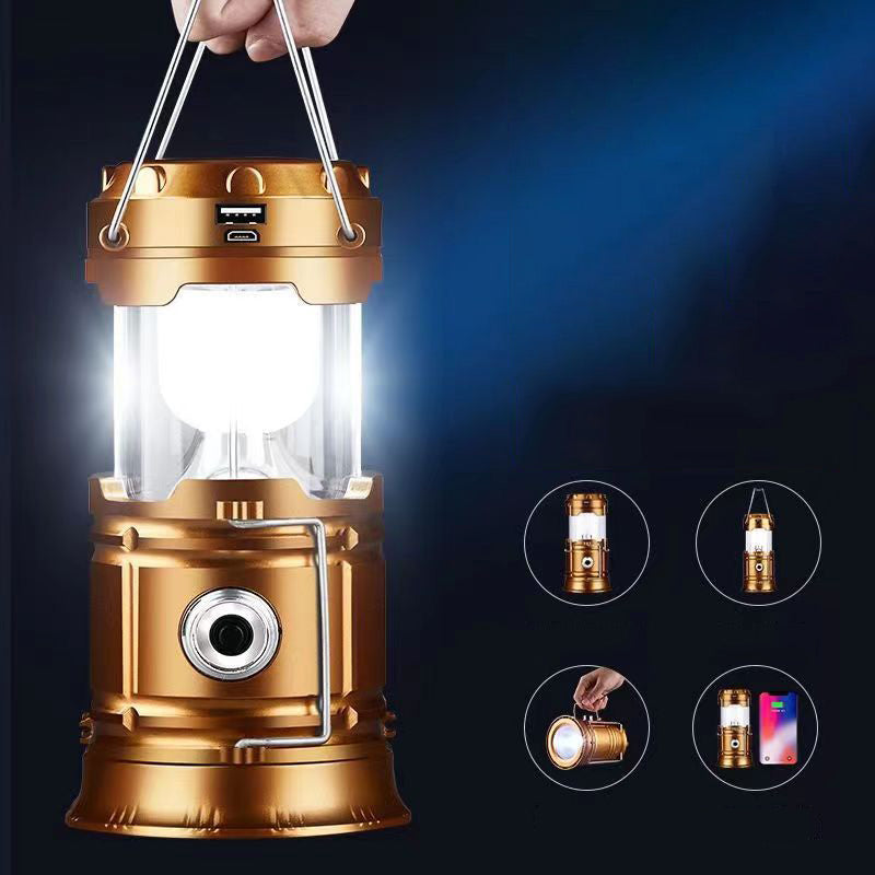 Napenergiával működő, behúzható kempinglámpa