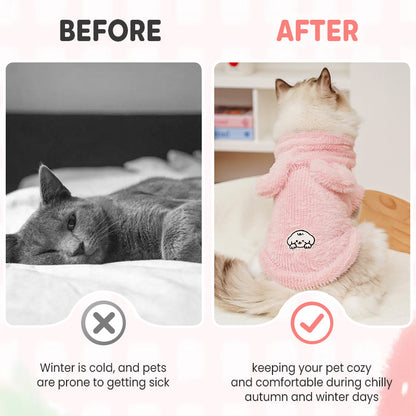 Pet Plush Hooded Vest for Autumn & Winter