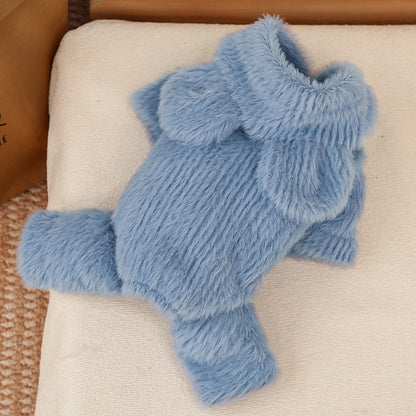 Pet Plush Hooded Vest for Autumn & Winter