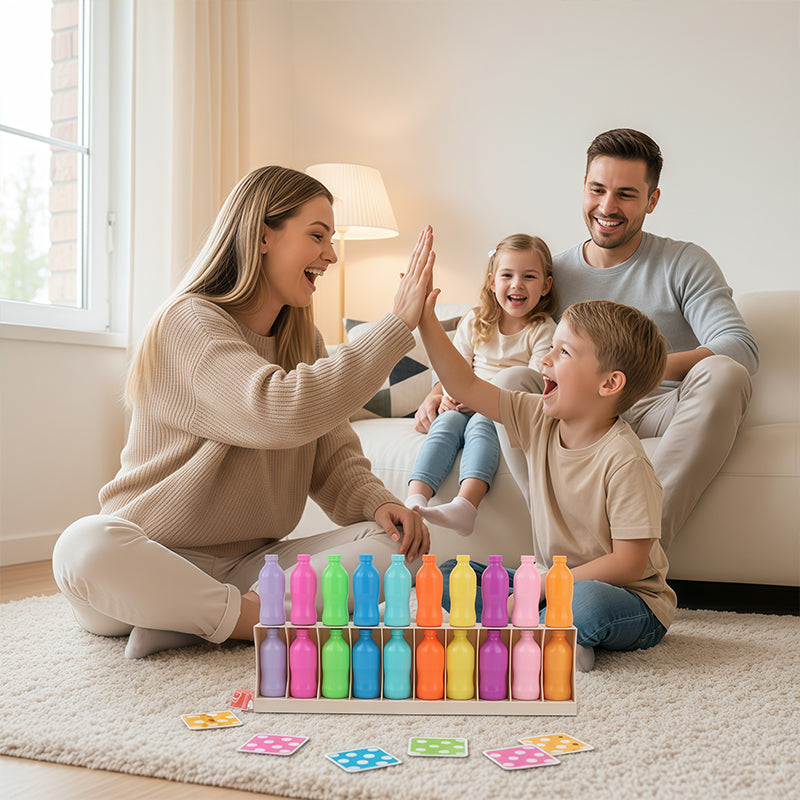 Szivárványos palack színek összeillesztő játék készlet