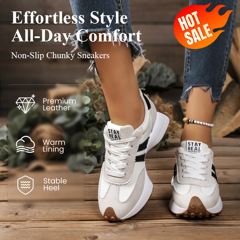👟 Női tornacipő – Vastag talp, csúszásmentes, kényelmes viselet | Stílusos, magasító, mindennapi használatra 🛡️✨😎