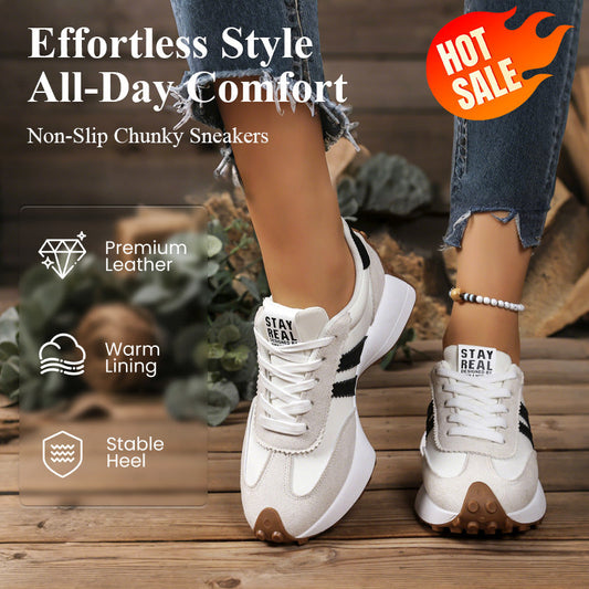 👟 Női tornacipő – Vastag talp, csúszásmentes, kényelmes viselet | Stílusos, magasító, mindennapi használatra 🛡️✨😎