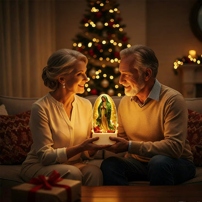 🙏Inspiráló, vallási témájú akril LED éjszakai lámpa ✝️ Szűz Mária imalámpa