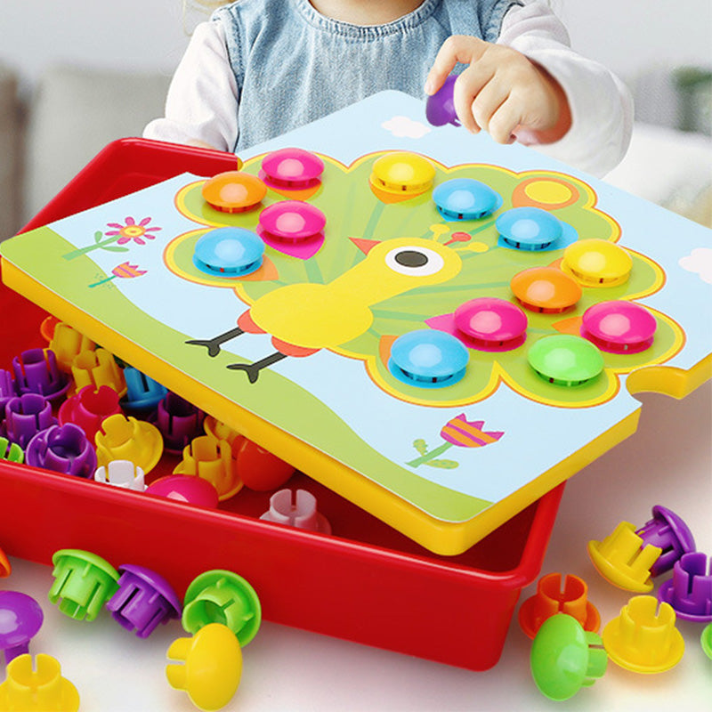 Oktatási gomba peg puzzle készlet kisgyerekeknek