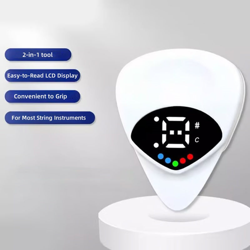 Hordozható 2 az 1-ben gitárpengető és hangoló