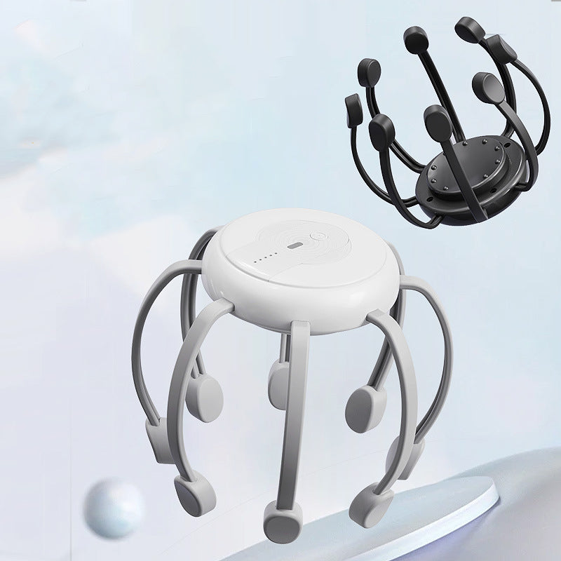 🐙💆 Intelligens 3D fejmasszírozó – pihentető masszázs, számos üzemmód és vezeték nélküli kényelem
