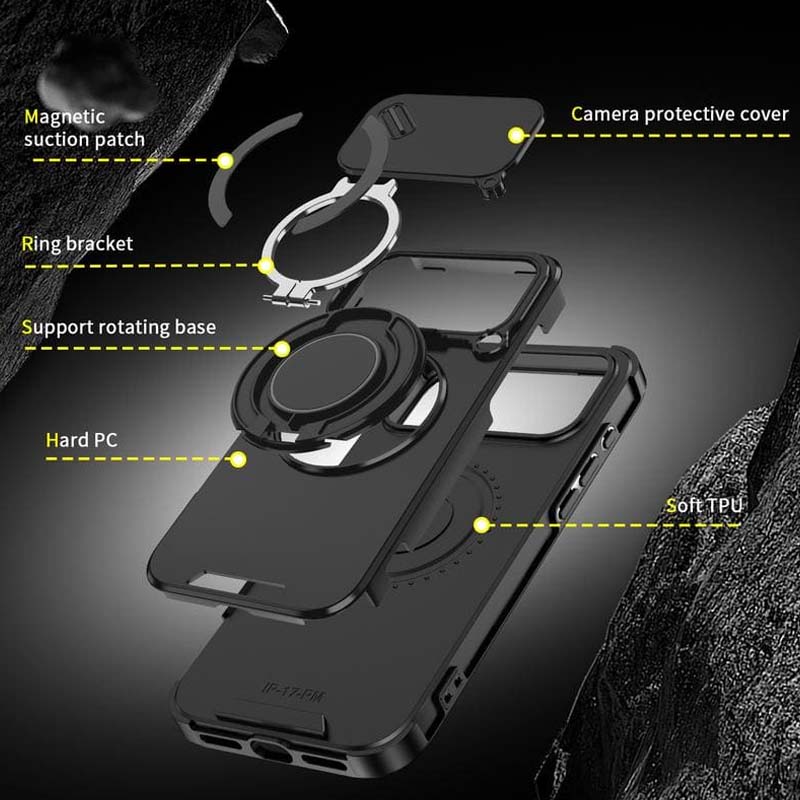 📱 Mágneses iPhone Tok Gyűrűtartóval | Magnetizált Hátlappal és Beépített Tartó